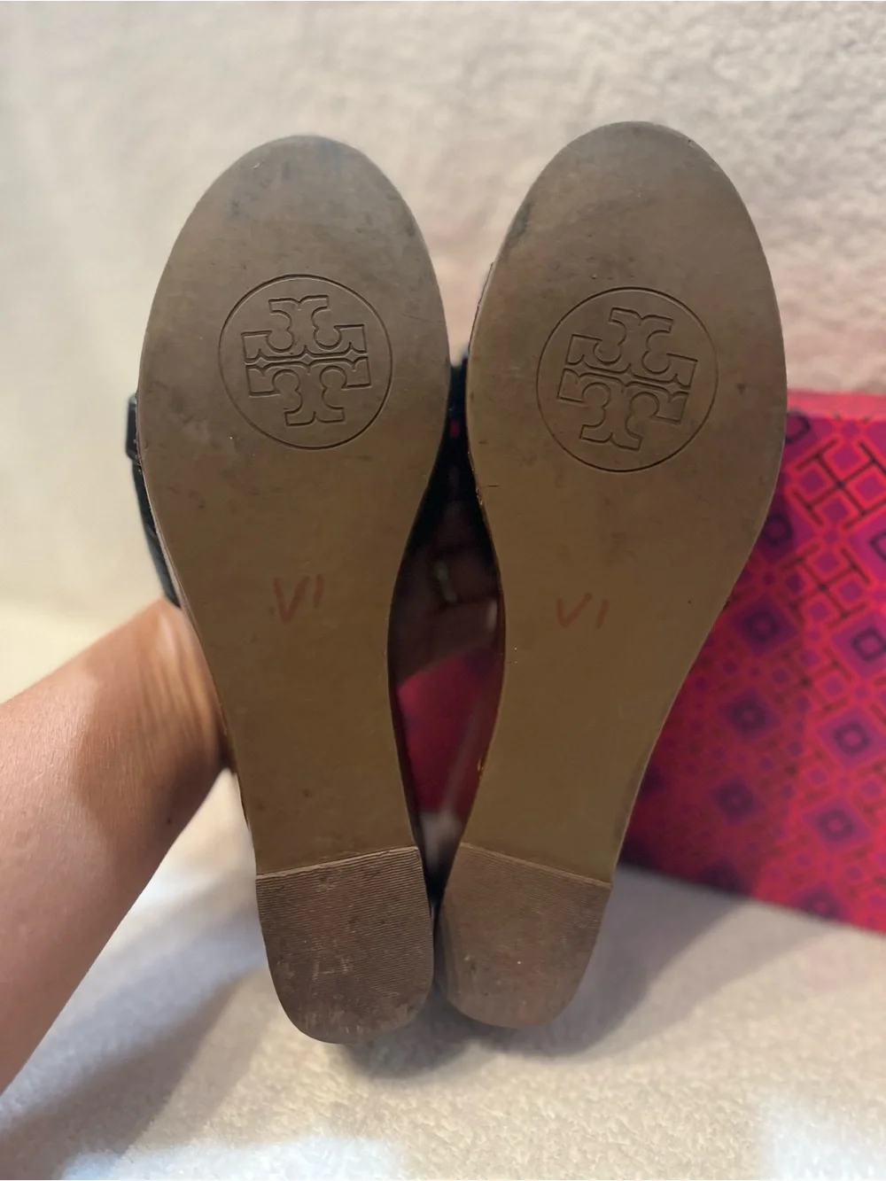 Tory Burch Elina Black Leather Slide Sandals - Size 9